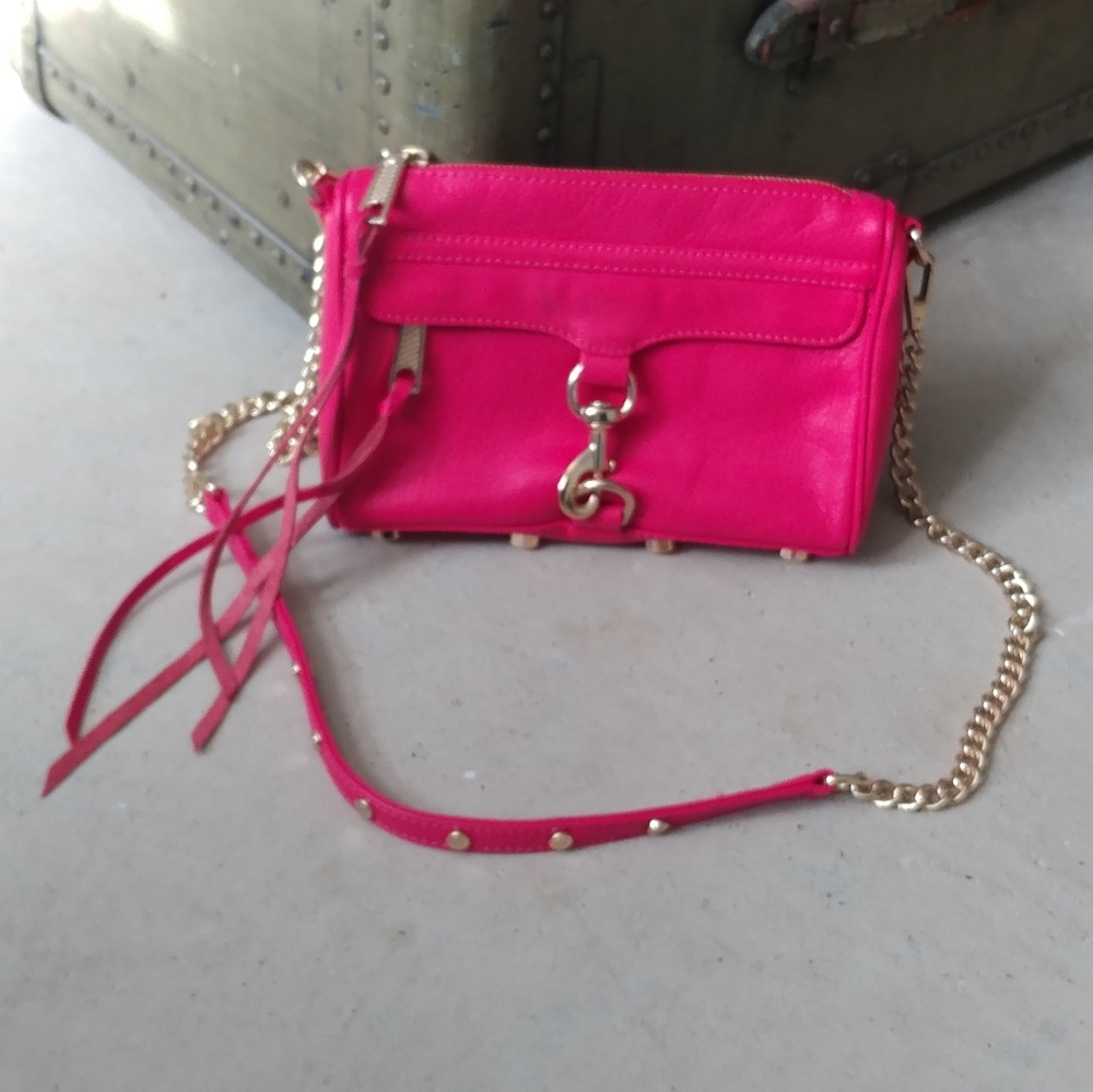 Rebecca Minkoff Red Gold Mini Mac Purse